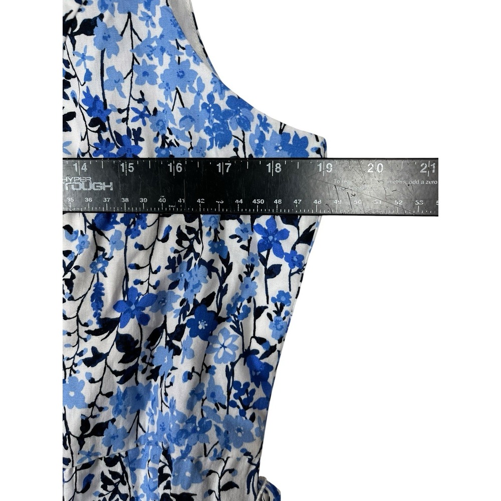 NWT $139 TOMMY HILFIGER Sz 12 Dress Blue Floral Fit & Flare Tie Belt Sleeveless - Picture 5 of 12